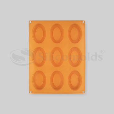 SILICOMOLDS-100gms -Oval Pears Shape - 9 Cavities Silicone Soap Mold-URP056SM