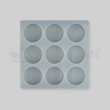 SILICOMOLDS – 60gms Round Shape - 9 cavities Soap Molds -URP059SM