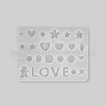 SILICOMOLDS - VARIOUS SHAPES(22) + LOVE MOLD - URP188-RM