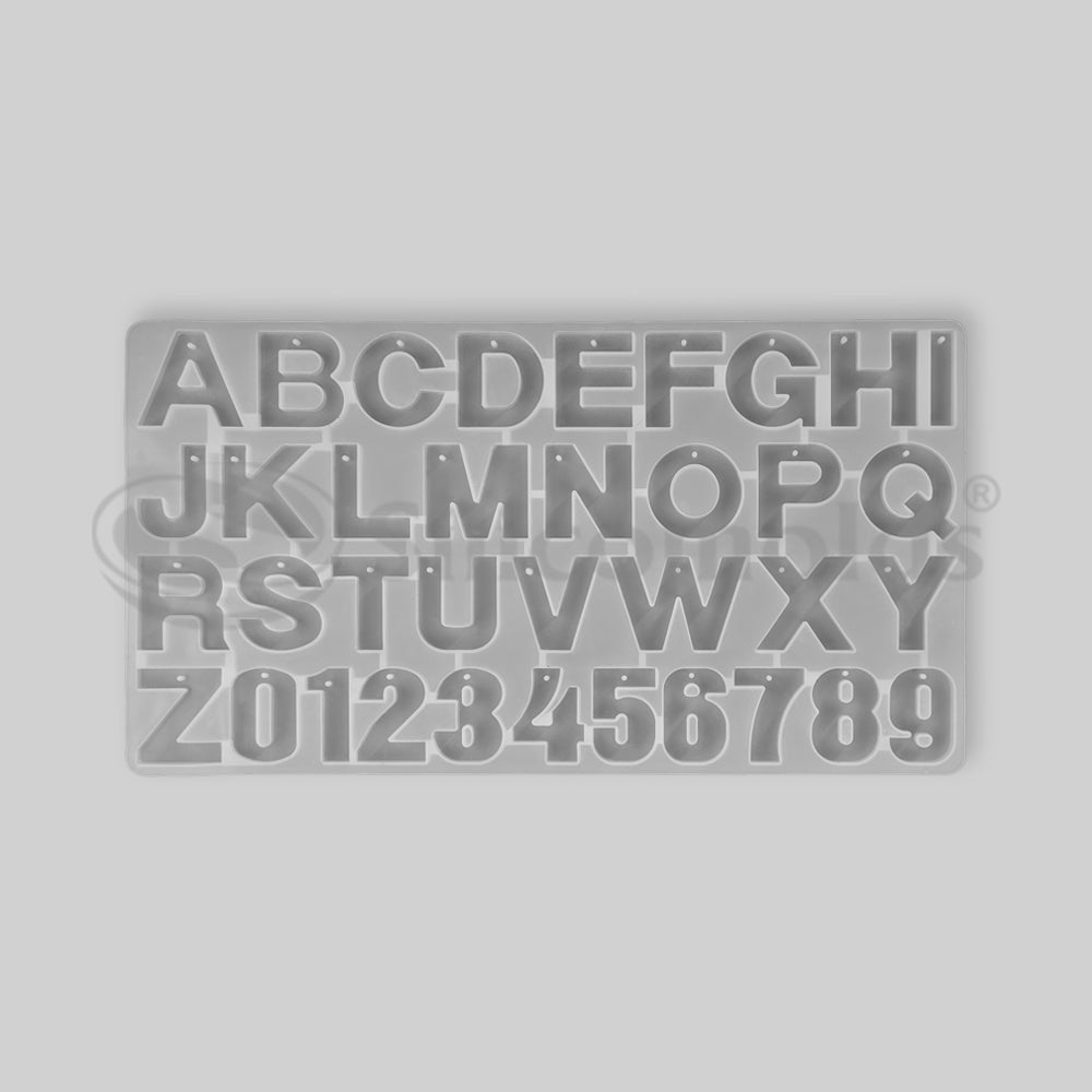 SILICOMOLDS -Front Face - With Hole - Alphabet Mold-URP196RM