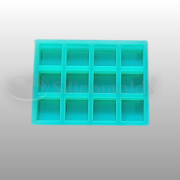 SILICOMOLDS- 25 Gms – Square Shape - 12 Cavities – Silicone Soap Mold-URP062SM