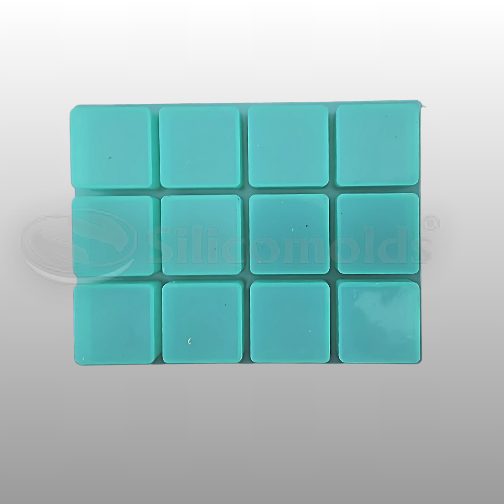 SILICOMOLDS- 25 Gms – Square Shape - 12 Cavities – Silicone Soap Mold-URP062SM