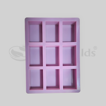 SILICOMOLDS - 110gms - Rectangle Shape - 9 Cavities Silicone Soap Mold-URP052SM
