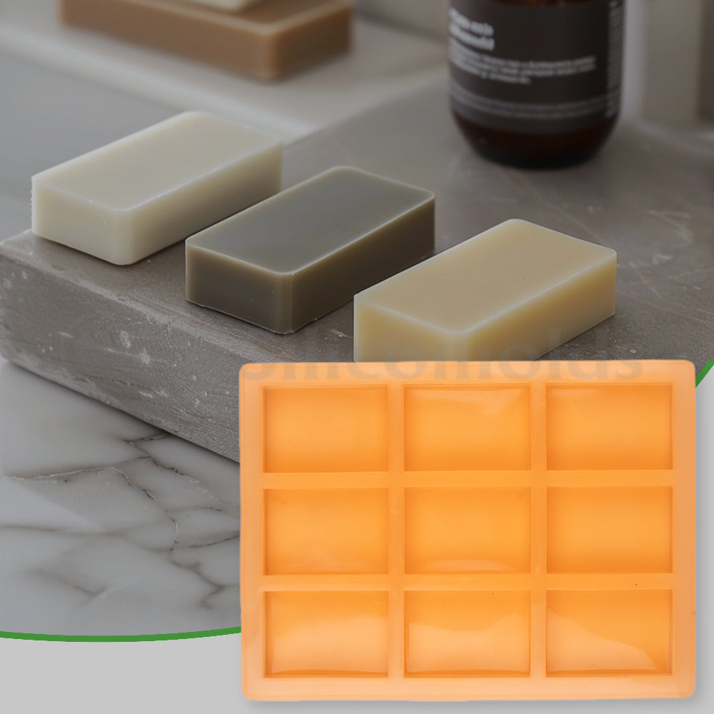 SILICOMOLDS -70gms - Rectangle Shape - 9 Cavities Silicone Soap Mold-URP047SM