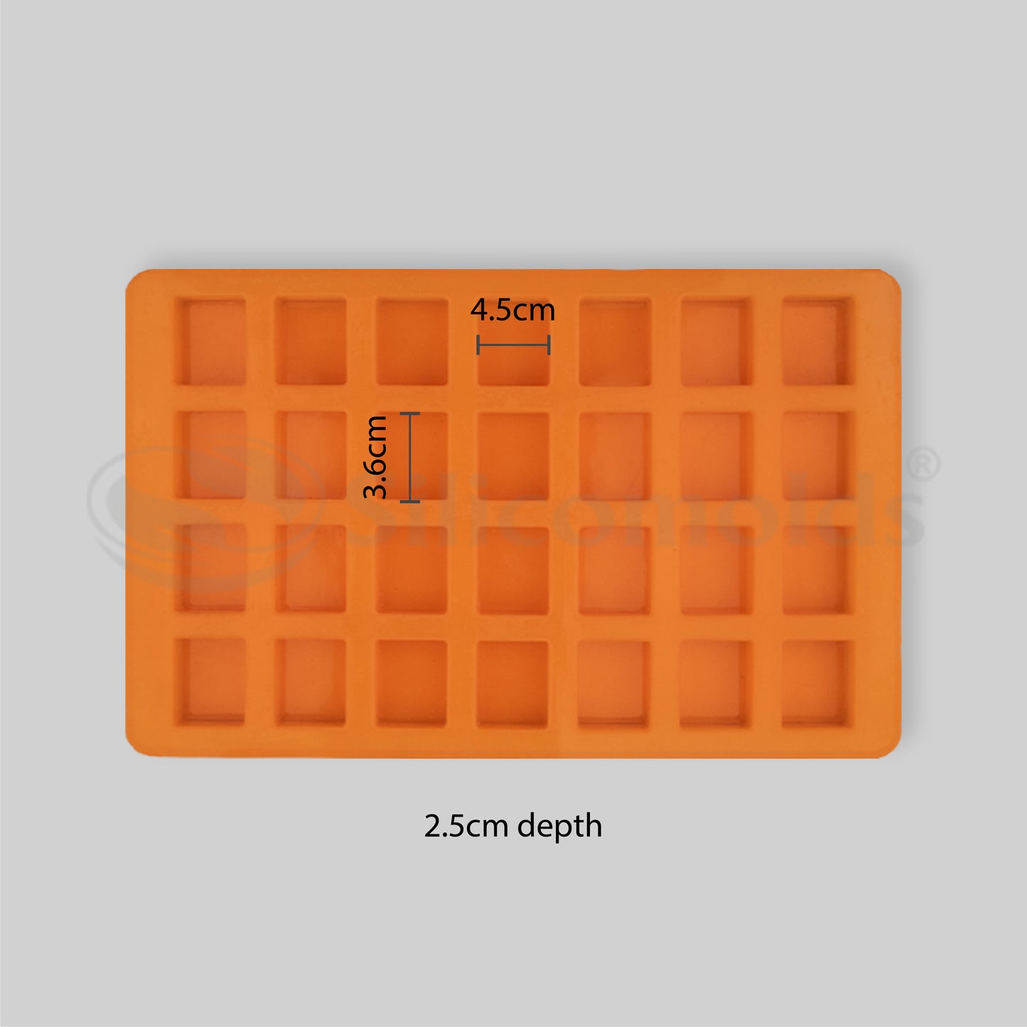 SILICOMOLDS - 35gms - Rectangle Shape - 28 cavities Silicone Soap Mold-URP017SM