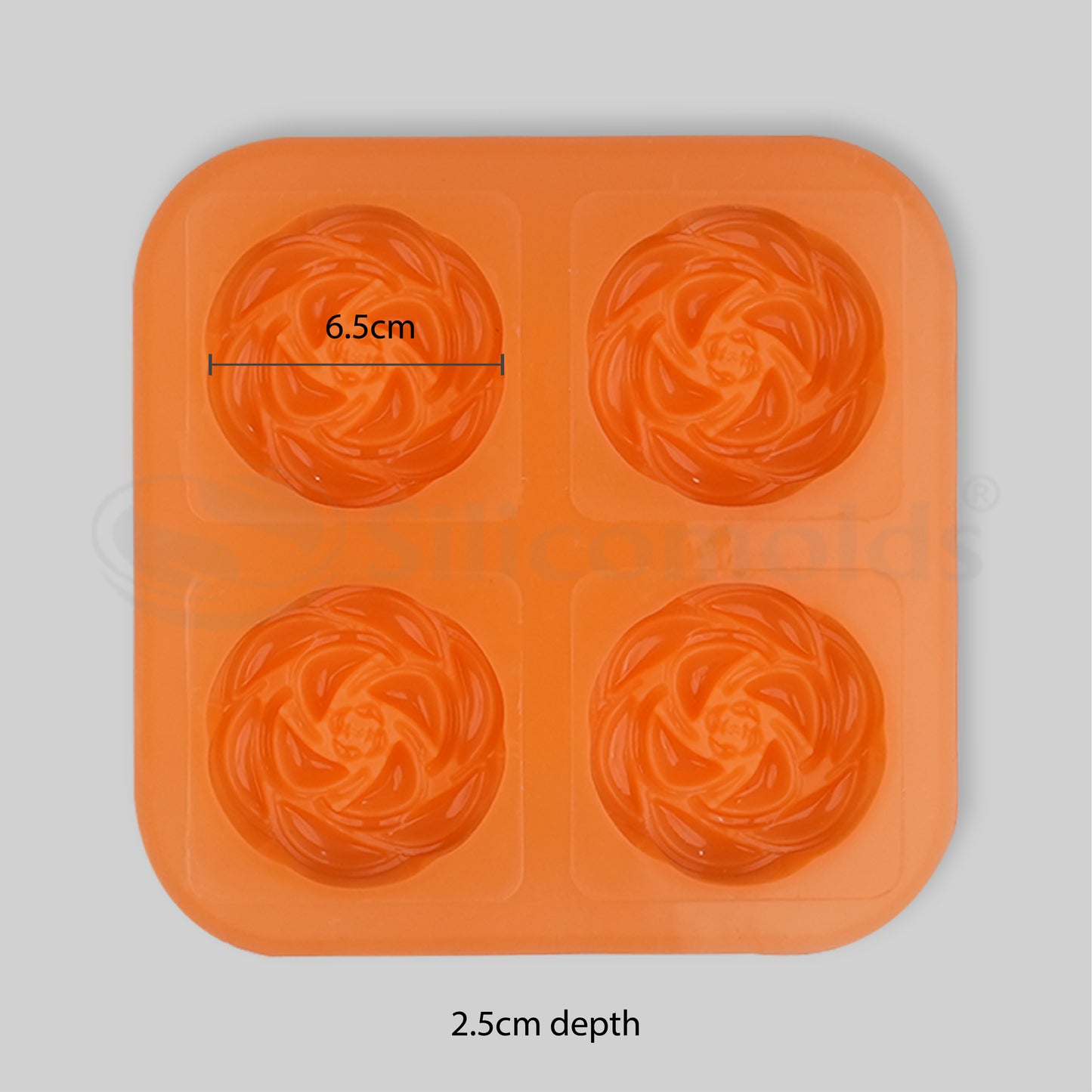 SILICOMOLDS - 70gms – Blooming Rose - 4 Cavities Silicone Soap Mold-URP027SM