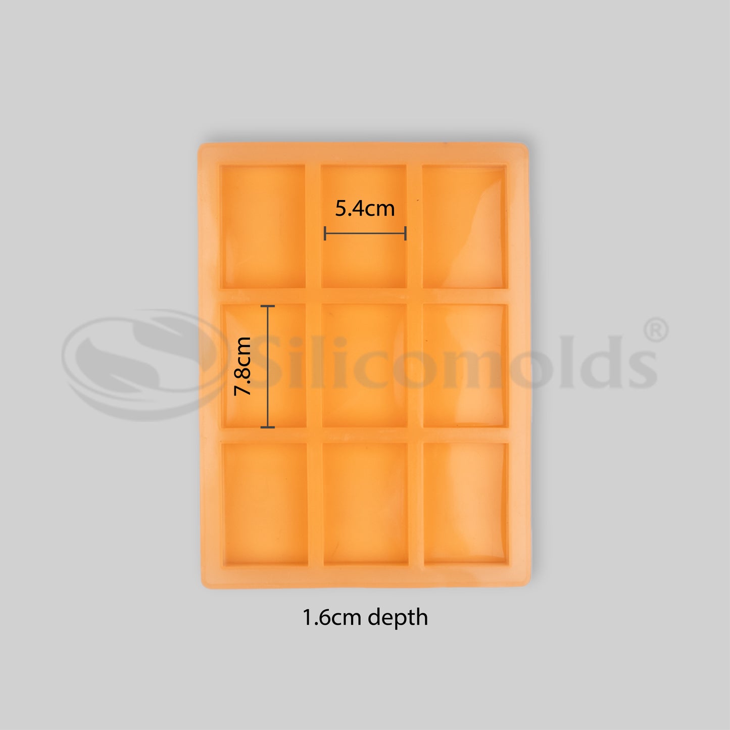 SILICOMOLDS -70gms - Rectangle Shape - 9 Cavities Silicone Soap Mold-URP047SM