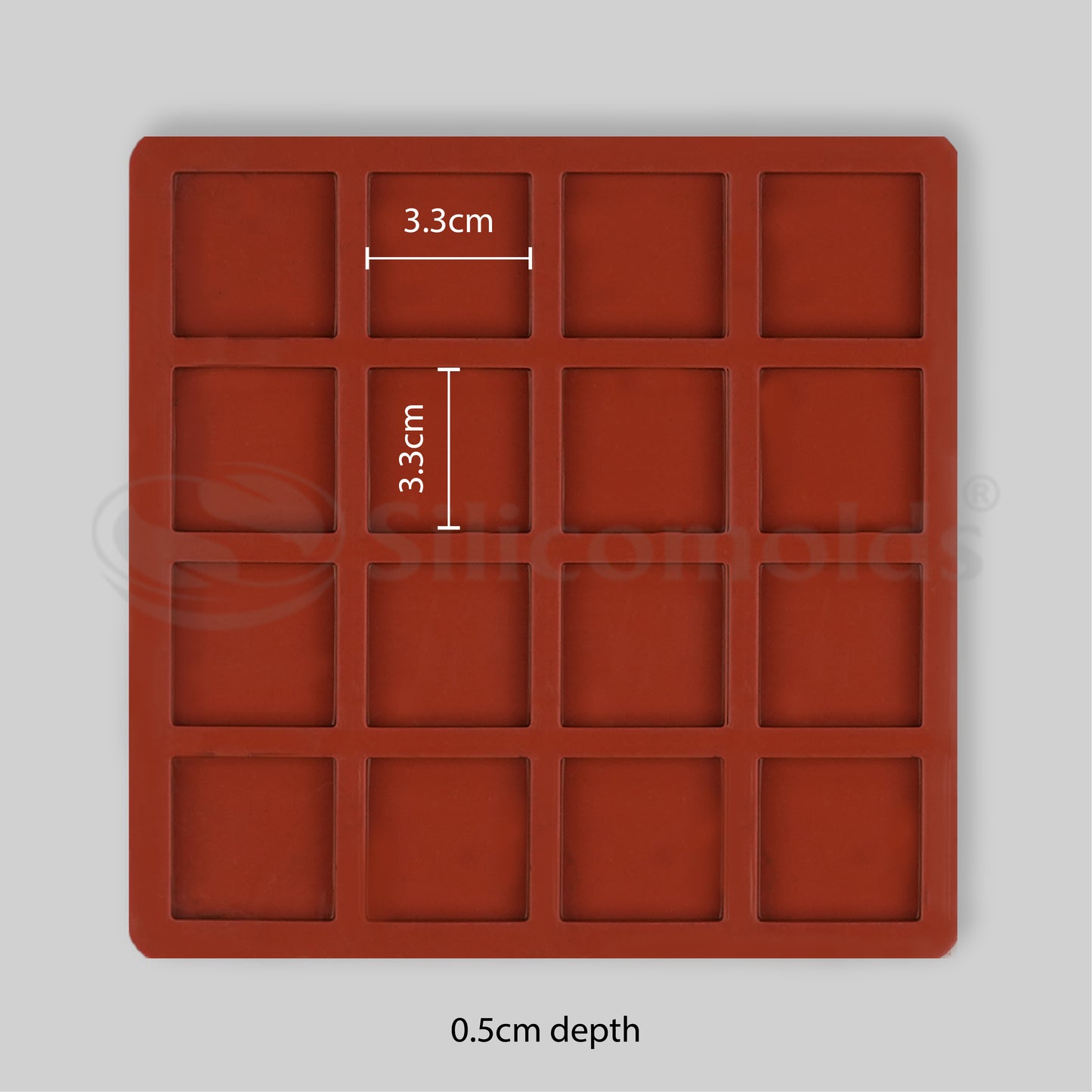 SILICOMOLDS - 10gms - Square - 16 Cavities – Silicone Soap Mold-URP048SM