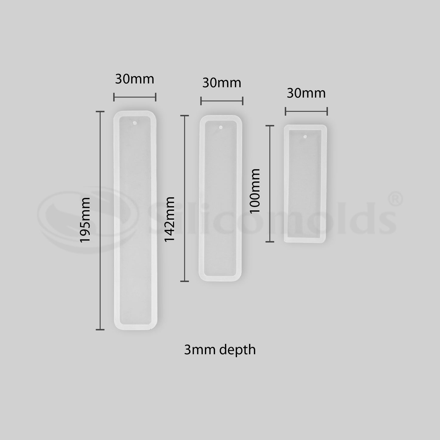 SILICOMOLDS - BOOKMARK RESIN MOLD-SET OF 3 - URP049-RM