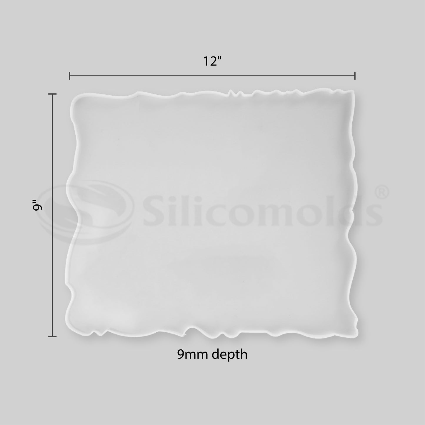 SILICOMOLDS - SILICONE TRAY MOLD - 12" X 9" X 9MM DEPTH - URP070-RM