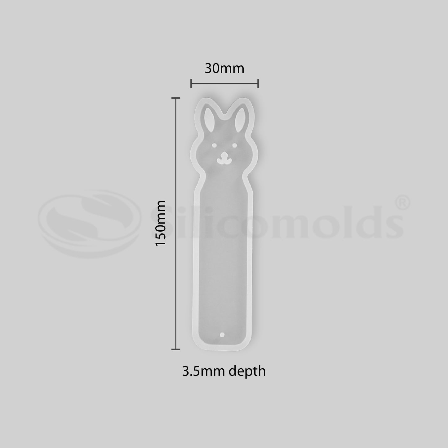 SILICOMOLDS - RABBIT BOOKMARK RESIN MOLD - 6" X 30MM X 3MM DEEP - URP094RM