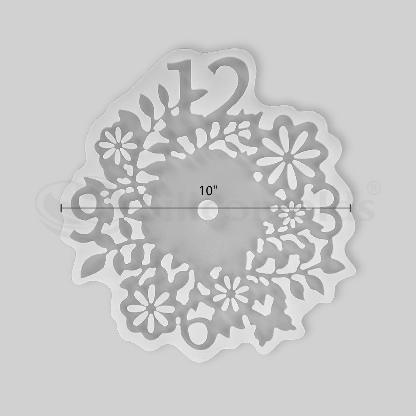 SILICOMOLDS - 10" FLORAL CLOCK - URP151- RM
