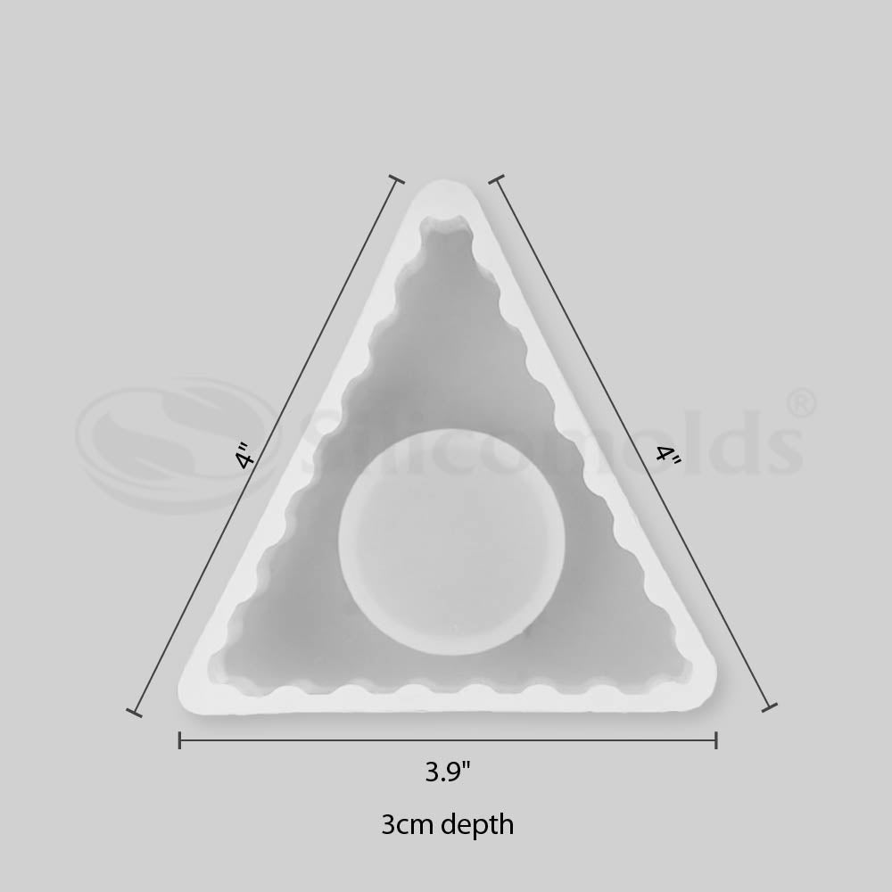 SILICOMOLDS - 4" TRIANGLE SHAPE - TEALIGHT CANDLE HOLDER MOLD - URP152- RM