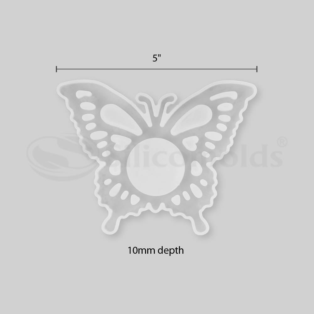 SILICOMOLDS - 5" BUTTERFLY TEALIGHT CANDLE HOLDER MOLD - URP219-RM