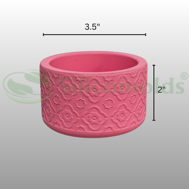 SILICOMOLDS-3.5" Flower Design Planter molds-URP271PM