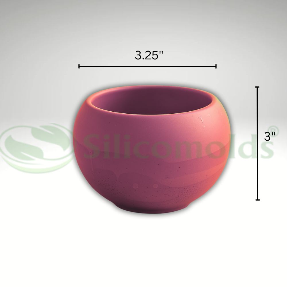 SILICOMOLDS - (3.25 " W X 3" L ) Bowl Planter Mold -URP328PM