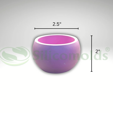 SILICOMOLDS - 2.5" W X 2" hgt - Bowl silicone Planter Mold -URP329PM