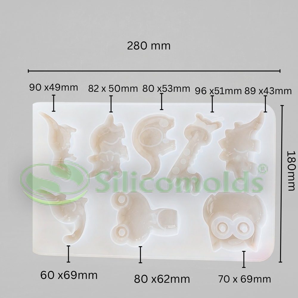 Silicomolds-8 shapes - animal concrete mold-URP424RM