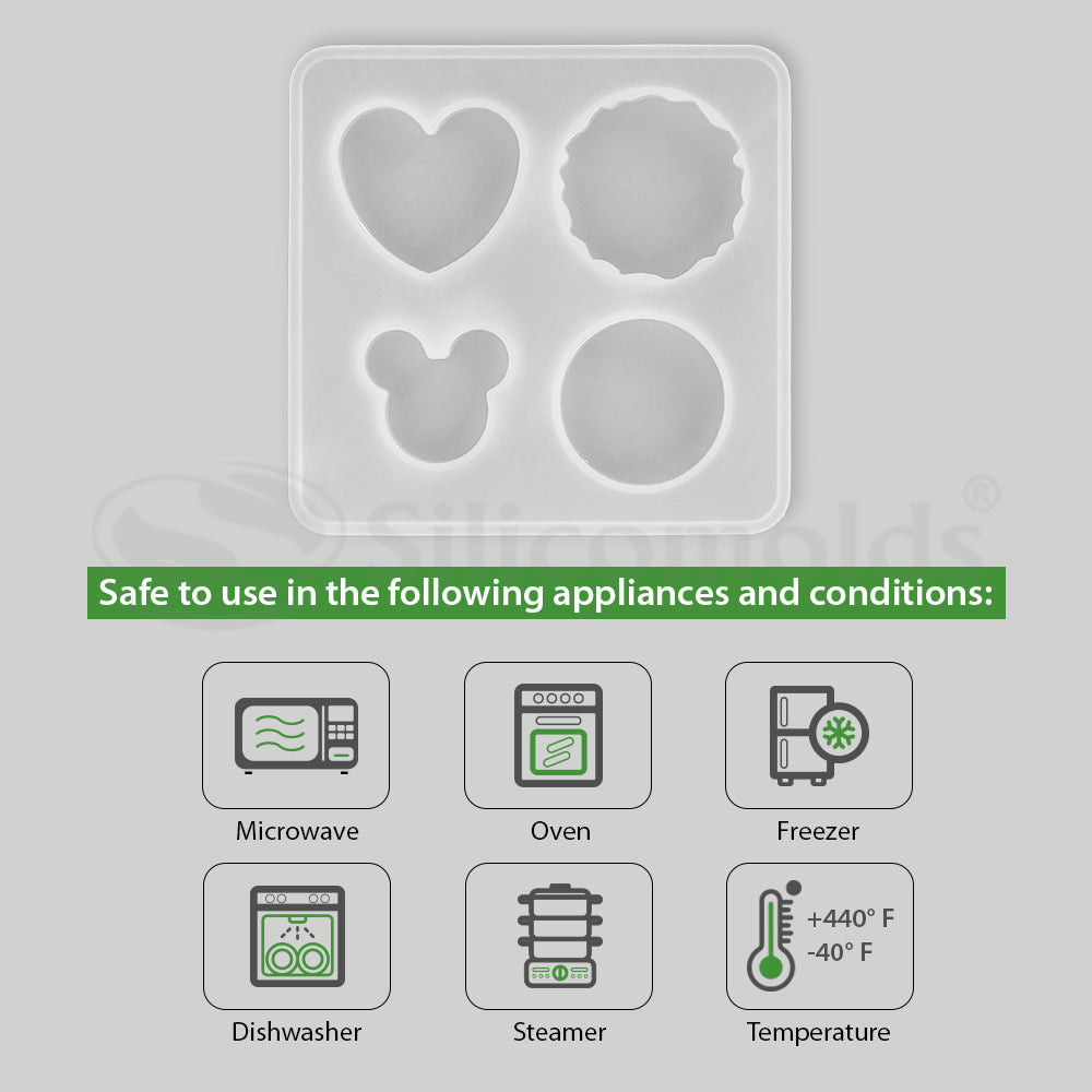 SILICOMOLDS - RESIN POP SOCKET MOLD - MICKEY+3SHAPES- URP- 083-RM