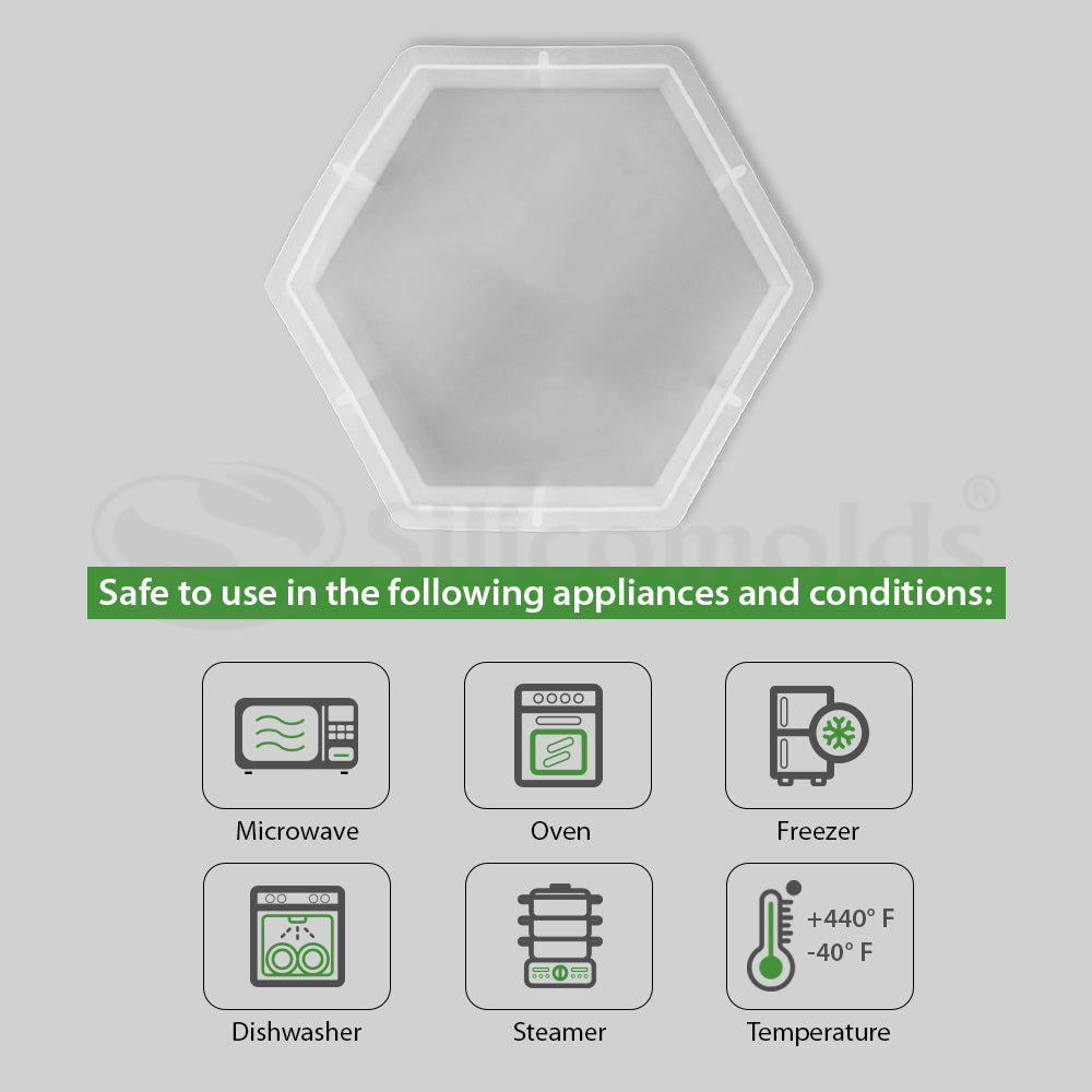 SILICOMOLDS - 8" X 50mm - HEXAGON DEEP CASTING MOLD - URP210-RM
