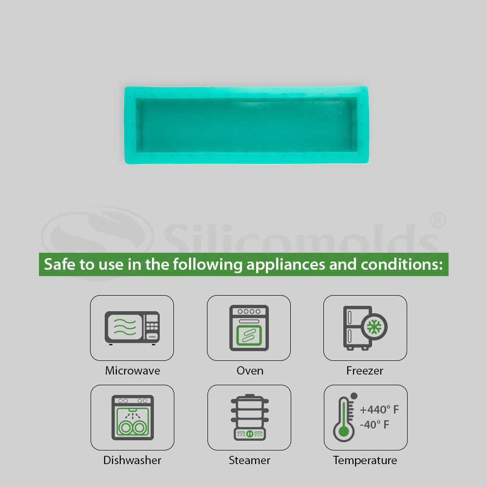 SILICOMOLDS - Silicone Rectangle Loaf Mold-1.5 Kgs- 3" X 2" X 12"- URP020SM