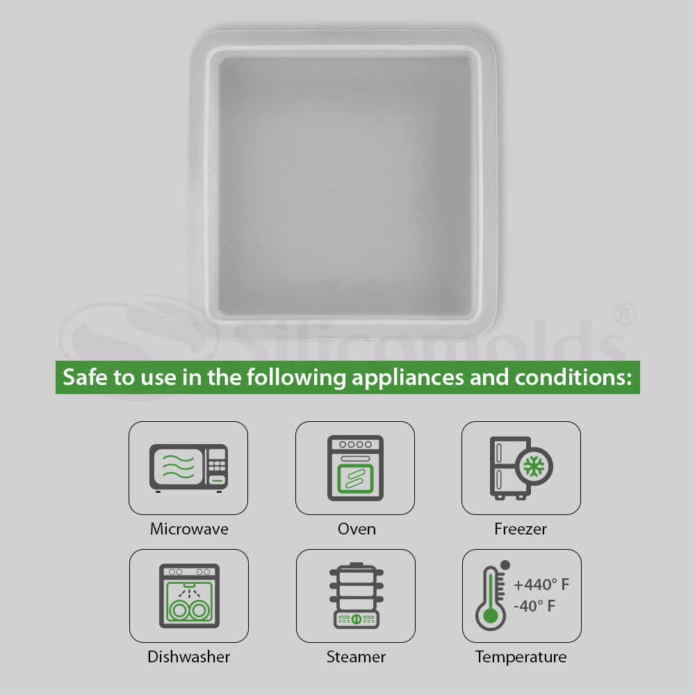 SILICOMOLDS COASTER MOLD - SQUARE - BIG - SINGLE CAVITY - URP055- RM