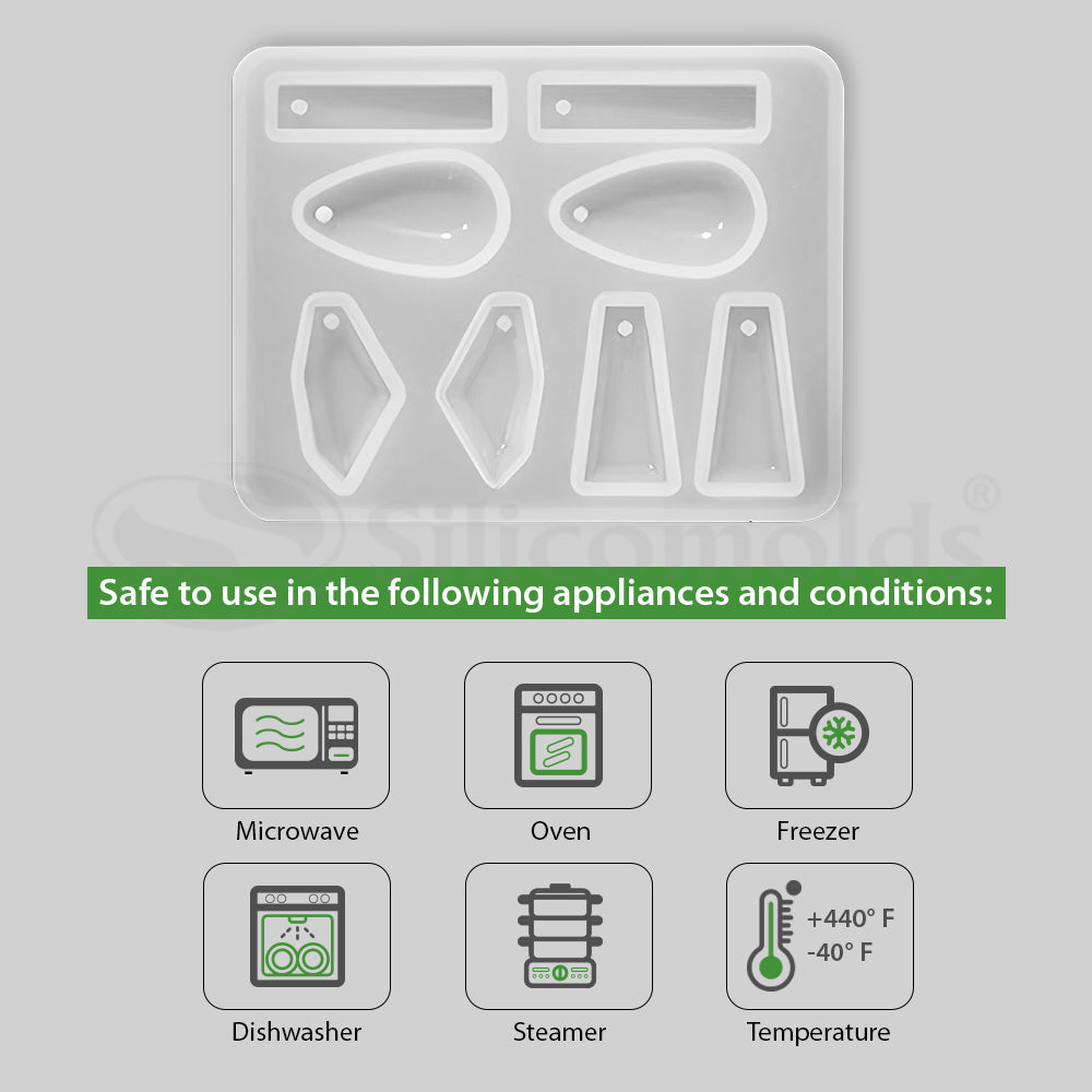 SILICOMOLDS - SILICONE RESIN EARRING MOLD - URP073-RM