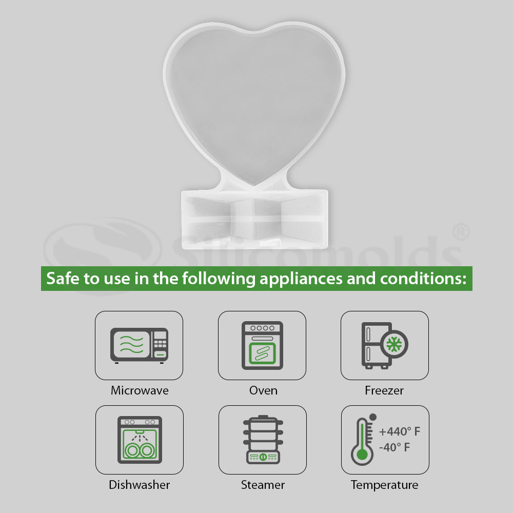 SILICOMOLDS - HEART SHAPE PHOTO FRAME MOLD - URP172-RM