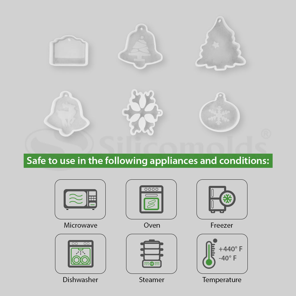 SILICOMOLDS- CHRISTMAS DECORATIONS MOLDS - URP229-RM