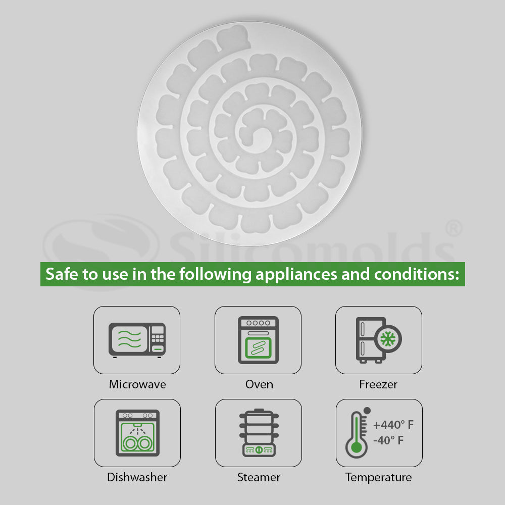 SILICOMOLDS - 3D FLOWER MOLD - ROUND - URP248- RM