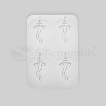 SILICOMOLDS-Ganesh Leaf 2" X 3 " Keychain Molds-URP314RM