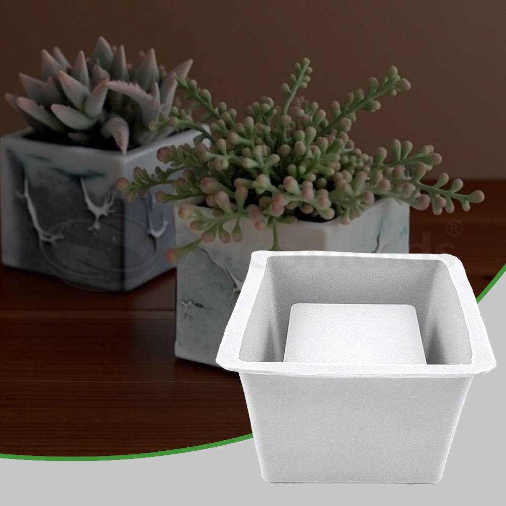 3 square plant pots SILICOMOLDS -3" Square Planter Mold
