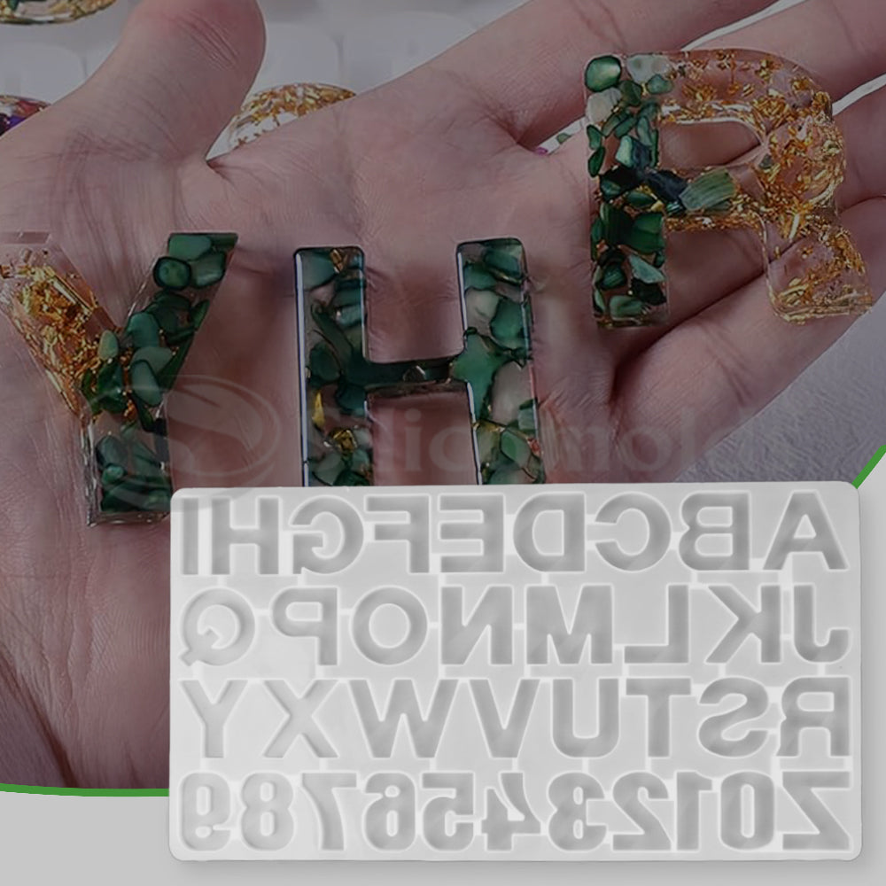 SILICOMOLDS - Silicone Alphabet Reverse Mold Plain - URP069RM