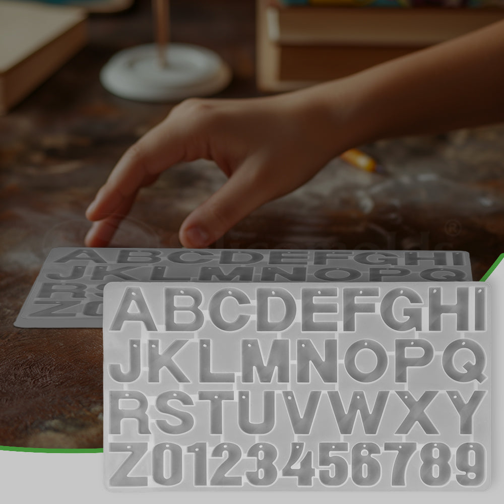 SILICOMOLDS -Front Face - With Hole - Alphabet Mold-URP196RM