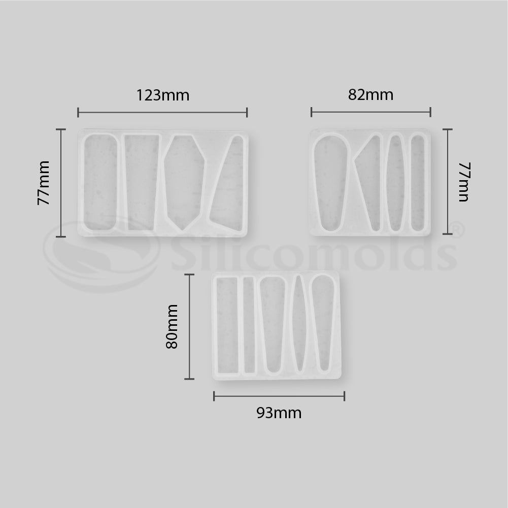 SILICOMOLDS - HAIR CLIP RESIN MOLD - SET OF 3 MOLD - URP118-RM