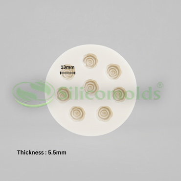 SILICOMOLDS - TINY ROSE SHAPE CANDLE / WAX 8 CAVITIES SILICONE MOLD - URP358CM
