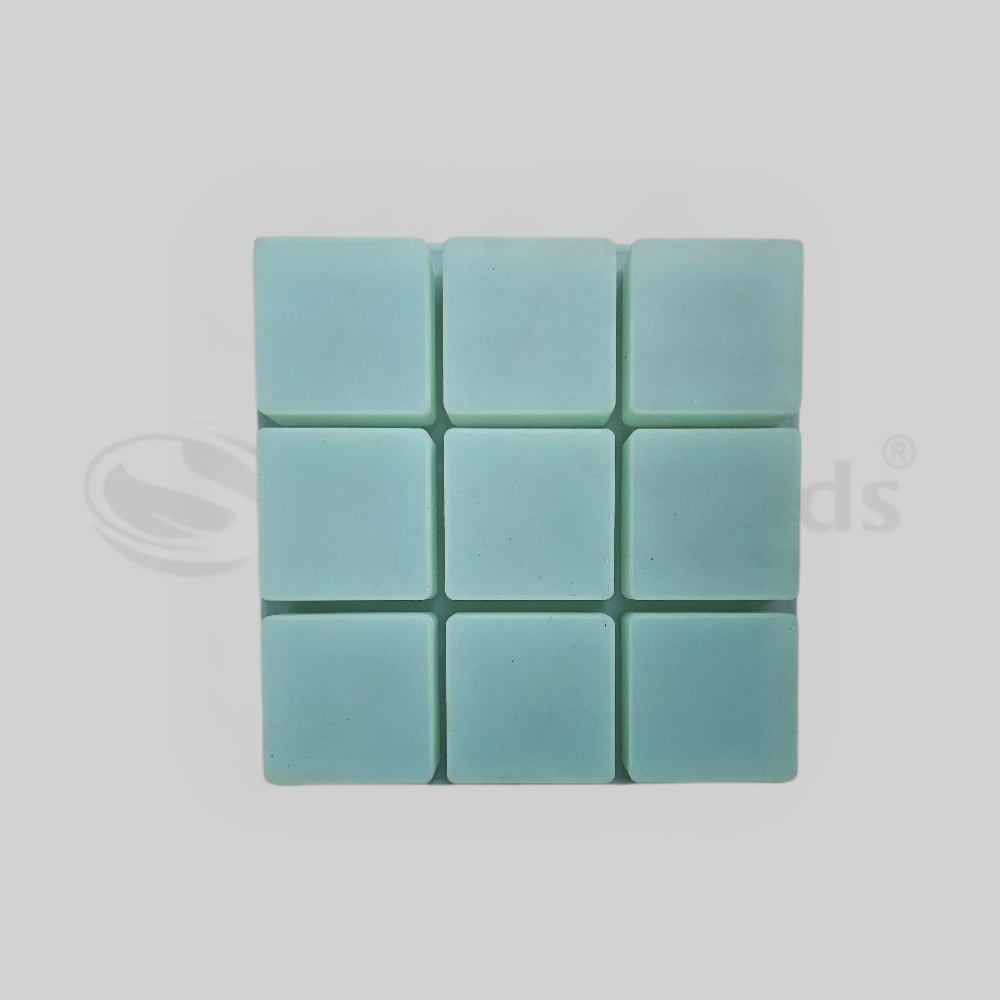 SILICOMOLDS - 100gms - Square Shape - Design-2 - 9 Cavities Silicone Soap Mold-URP061SM