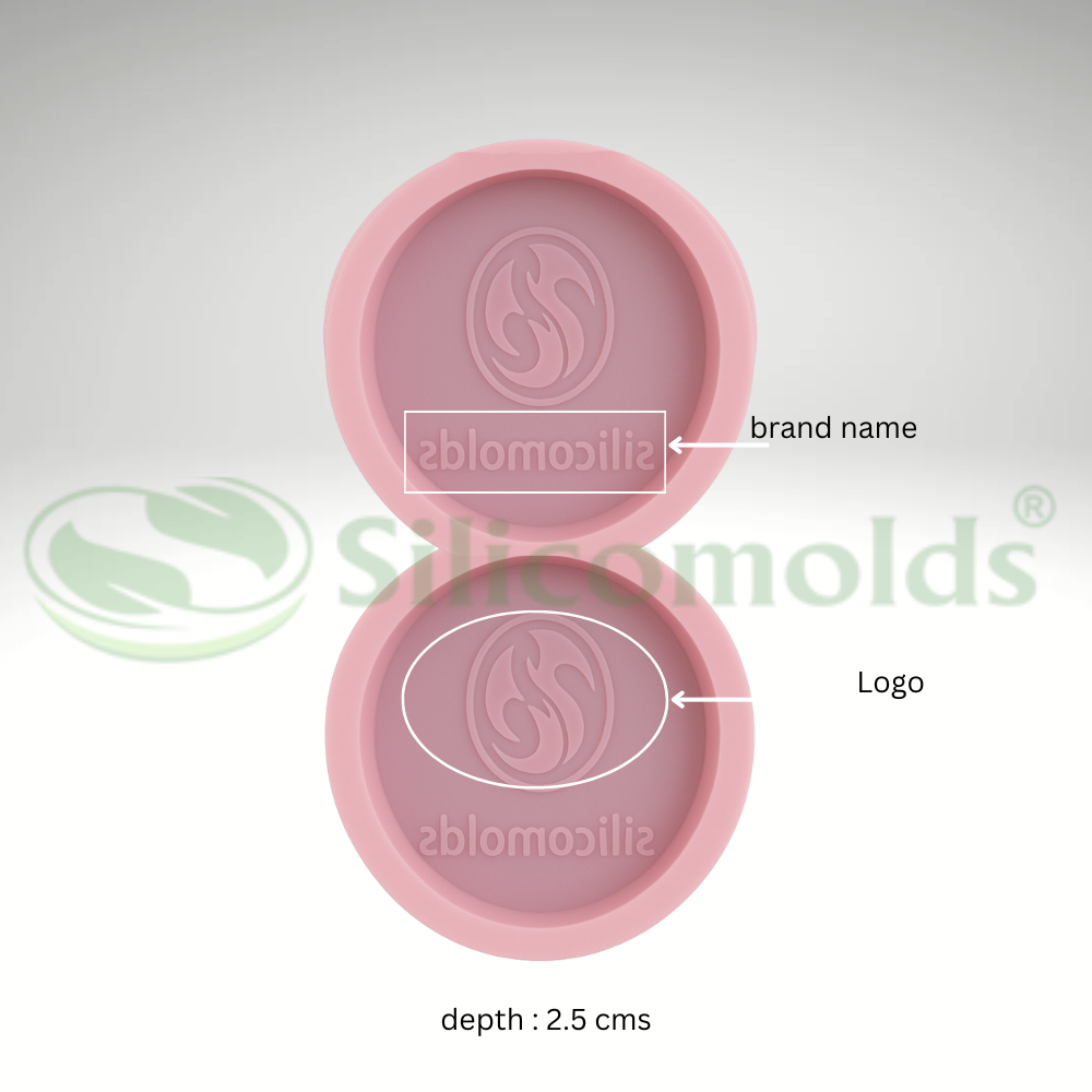 SILICOMOLDS - 100gms - Oval -2 cavities - Silicone Soap Mold With Customised Logo.