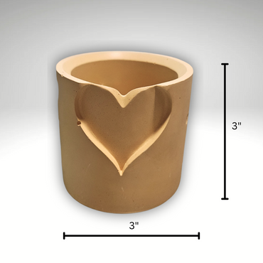 SILICOMOLDS -3" W X 3" L Round Heart Planter Mold - URP324PM