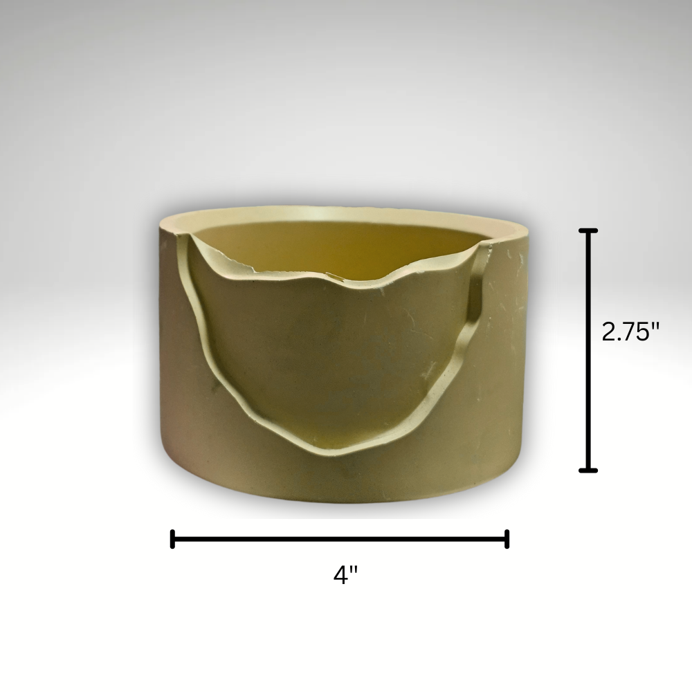 SILICOMOLDS - 4" W X 2.75 " L Round Uneven Planter Mold URP 327PM