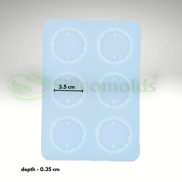 SILICOMOLDS - 1.2" Round Agate - Rakhi mold - 6 Cavity - URP337RM