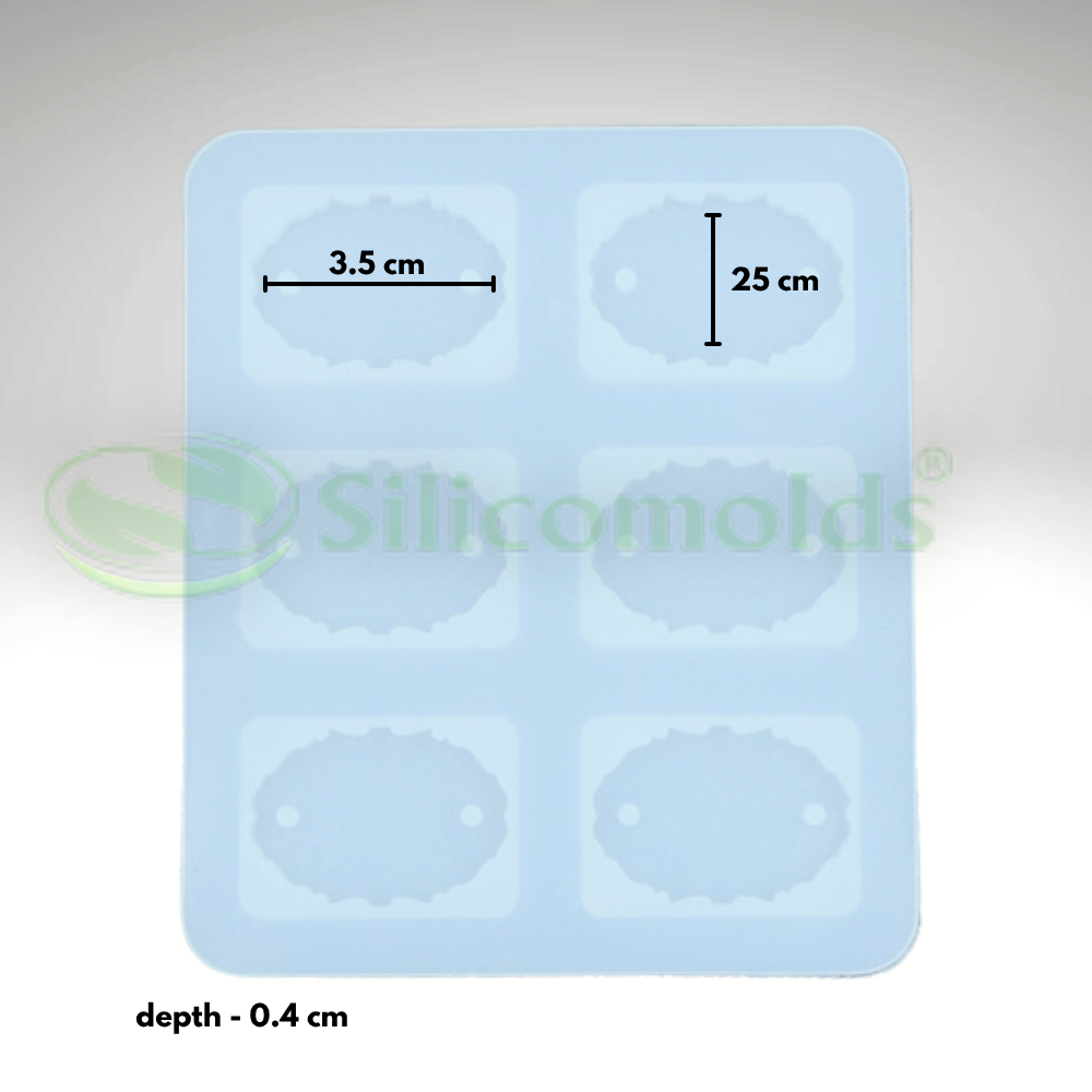 SILICOMOLDS- 1.4" Oval Agate - Rakhi Mold - 6 cavities - URP339RM