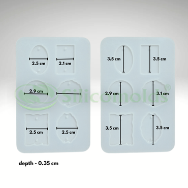 SILICOMOLDS-1.4" mix pattern Rakhi Mold - URP341RM