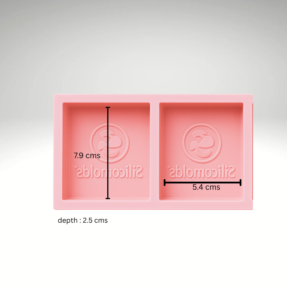 SILICOMOLDS - 100gms - Rectangle -2 cavities -  Silicone Soap Mold With Customised Logo. (Copy)