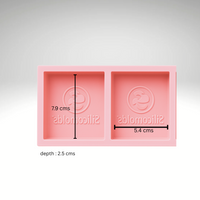 SILICOMOLDS - 100gms - Rectangle -2 cavities -  Silicone Soap Mold With Customised Logo. (Copy)