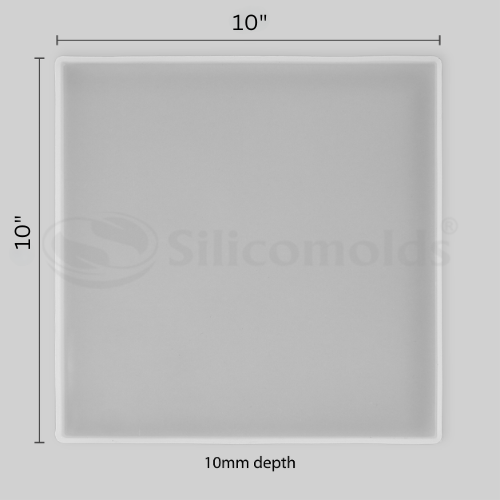 SILICOMOLDS- 10" x 10" x 8MM SQUARE TRAY MOLD-URP-299-RM