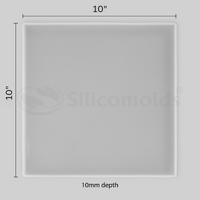 SILICOMOLDS- 10" x 10" x 8MM SQUARE TRAY MOLD-URP-299-RM