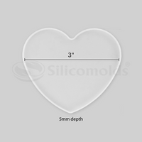 SILICOMOLDS -3" X 5mm - SILICONE HEART SHAPE COASTER MOLD - URP208- RM