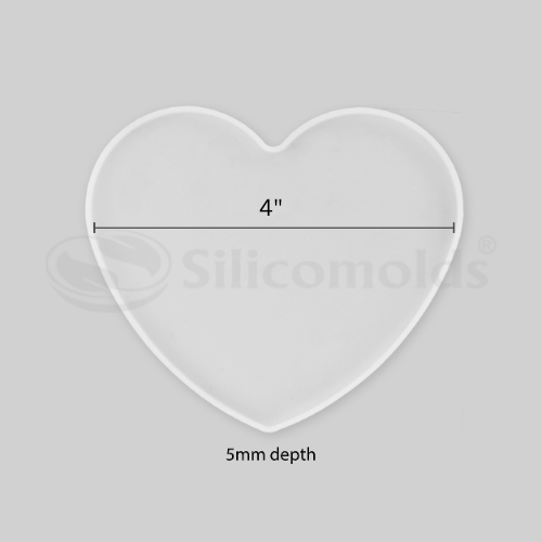 SILICOMOLDS - 4" X 5MM HEART SHAPE COASTER URP243-RM