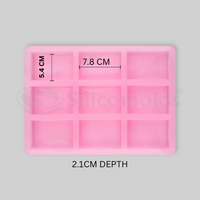 SILICOMOLDS - 95gms - Rectangle Shape -  9 Cavities Silicone Soap Mold-URP058SM